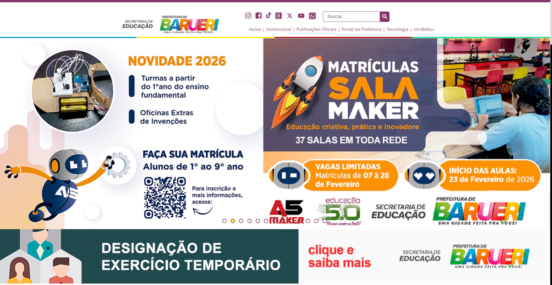 Imagem do site Secretaria de Educação de Barueri